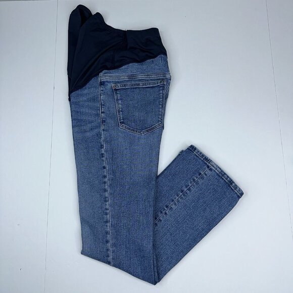 Madewell Women’s Blue Maternity‎ Kick Out Over-The-Belly Jeans W25-30/L26.5 - Picture 2 of 13